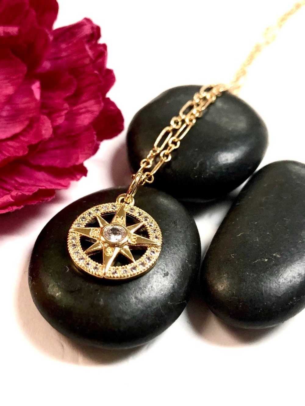 Dainty North Star/Compass Necklace - Gold - Picture 7 of 10